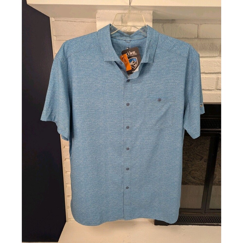 Kuhl Men's Sky Blue Short Sleeve Button-Down Shirt